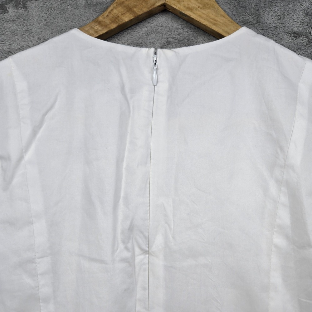 Sofie the Label Shimmer White Bow Dress Puff Sleeve Size Small In Ivory NWT - Picture 7 of 9